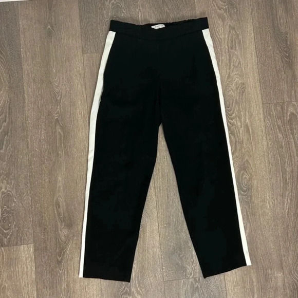 Aritzia Babaton Conan Pant Terado Side Stripe Crop Trousers Straight Leg Black - Picture 2 of 13